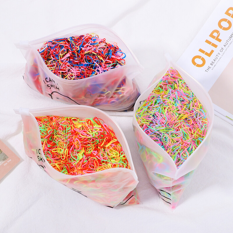 1000/2000 DB Lányok Hajkiegészítők Ajándék gumiszalag Elasztikus hajpántok Fejpántok Gyerek lófarok tartó szalagok Gyerek díszek