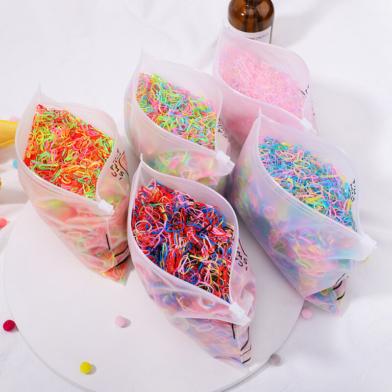 1000/2000 DB Lányok Hajkiegészítők Ajándék gumiszalag Elasztikus hajpántok Fejpántok Gyerek lófarok tartó szalagok Gyerek díszek