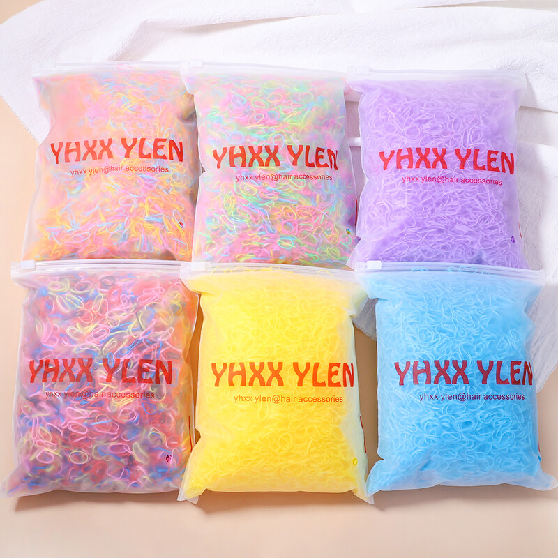 1000/2000 DB Lányok Hajkiegészítők Ajándék gumiszalag Elasztikus hajpántok Fejpántok Gyerek lófarok tartó szalagok Gyerek díszek
