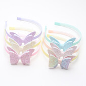 2 vnt Nauji žingsniniai dantukai plaukų juostelės Madingos mergaičių blizgančios galvos juostos vaikams drugeliai plaukų juostelės plaukų lankelis galvos lankelis plaukų priedai