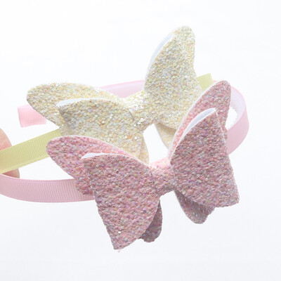 2 vnt Nauji žingsniniai dantukai plaukų juostelės Madingos mergaičių blizgančios galvos juostos vaikams drugeliai plaukų juostelės plaukų lankelis galvos lankelis plaukų priedai