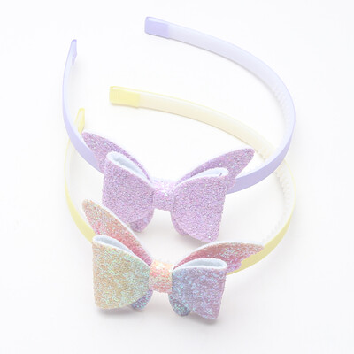 2 vnt Nauji žingsniniai dantukai plaukų juostelės Madingos mergaičių blizgančios galvos juostos vaikams drugeliai plaukų juostelės plaukų lankelis galvos lankelis plaukų priedai