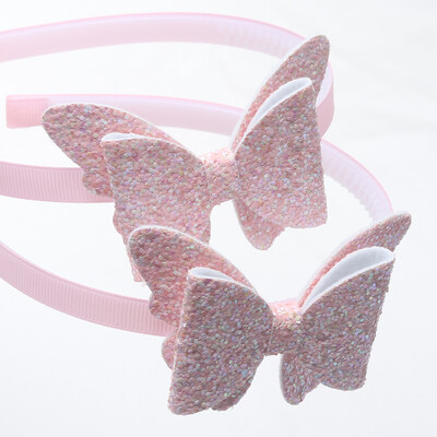 2 vnt Nauji žingsniniai dantukai plaukų juostelės Madingos mergaičių blizgančios galvos juostos vaikams drugeliai plaukų juostelės plaukų lankelis galvos lankelis plaukų priedai