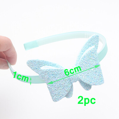 2 vnt Nauji žingsniniai dantukai plaukų juostelės Madingos mergaičių blizgančios galvos juostos vaikams drugeliai plaukų juostelės plaukų lankelis galvos lankelis plaukų priedai