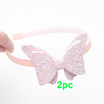 2 vnt Nauji žingsniniai dantukai plaukų juostelės Madingos mergaičių blizgančios galvos juostos vaikams drugeliai plaukų juostelės plaukų lankelis galvos lankelis plaukų priedai