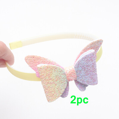 2 vnt Nauji žingsniniai dantukai plaukų juostelės Madingos mergaičių blizgančios galvos juostos vaikams drugeliai plaukų juostelės plaukų lankelis galvos lankelis plaukų priedai