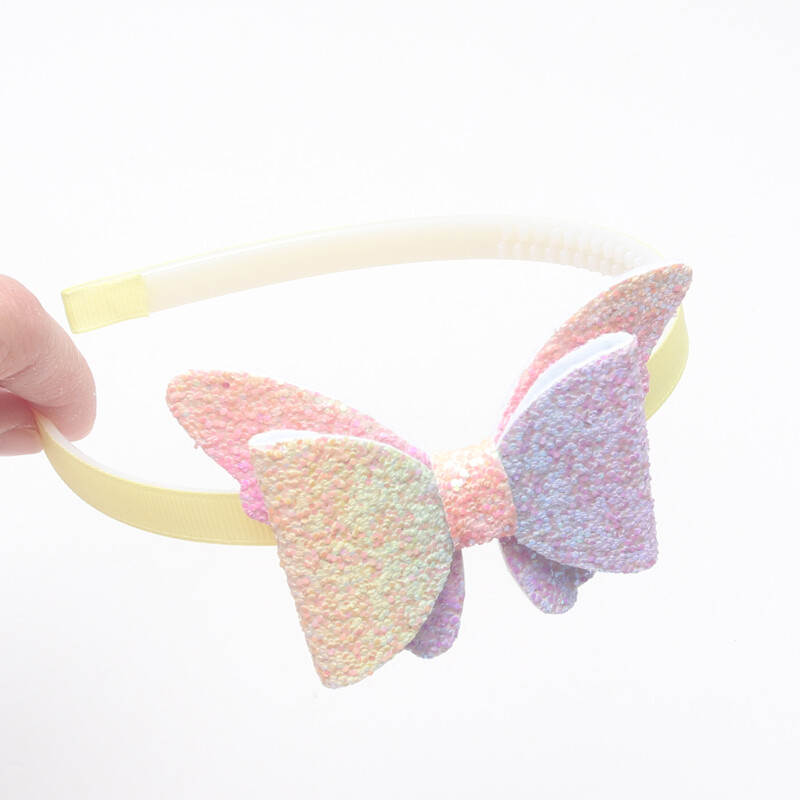 2 vnt Nauji žingsniniai dantukai plaukų juostelės Madingos mergaičių blizgančios galvos juostos vaikams drugeliai plaukų juostelės plaukų lankelis galvos lankelis plaukų priedai