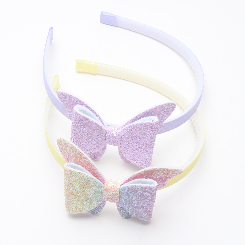 2 vnt Nauji žingsniniai dantukai plaukų juostelės Madingos mergaičių blizgančios galvos juostos vaikams drugeliai plaukų juostelės plaukų lankelis galvos lankelis plaukų priedai