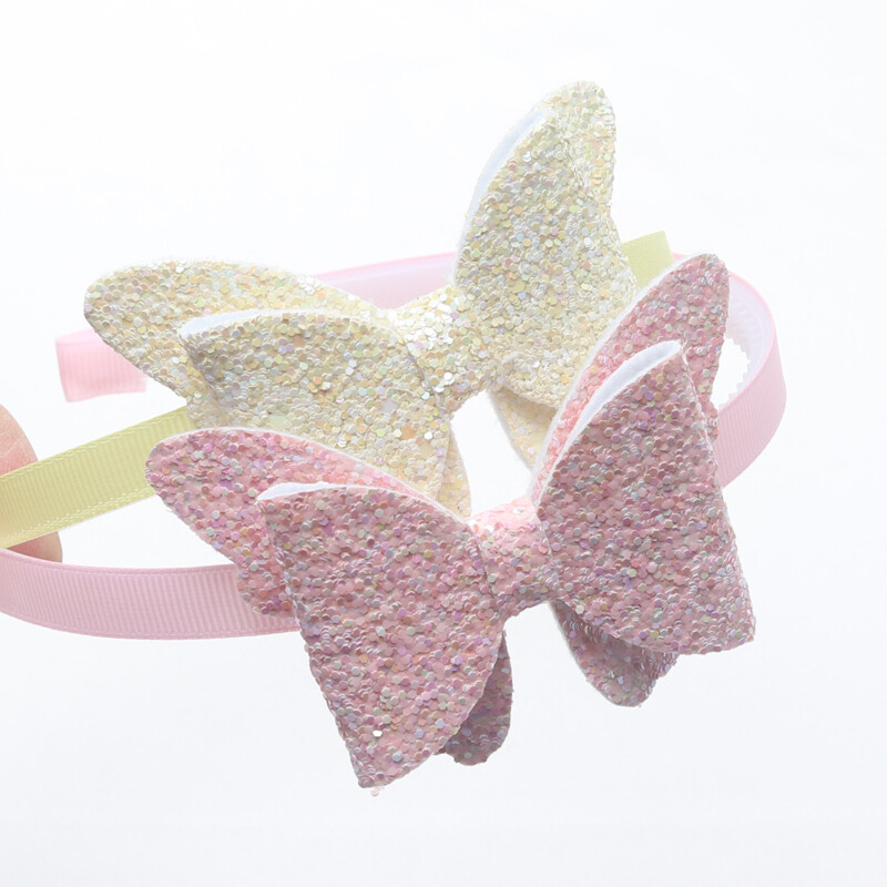 2 vnt Nauji žingsniniai dantukai plaukų juostelės Madingos mergaičių blizgančios galvos juostos vaikams drugeliai plaukų juostelės plaukų lankelis galvos lankelis plaukų priedai