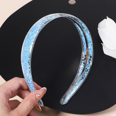 Banda de păr transparentă cu nisip mișcător pentru copii, fete, cu sclipici, inimă, paiete, bentite pentru urechi, cercuri pentru păr, accesorii pentru păr