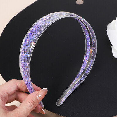 Banda de păr transparentă cu nisip mișcător pentru copii, fete, cu sclipici, inimă, paiete, bentite pentru urechi, cercuri pentru păr, accesorii pentru păr