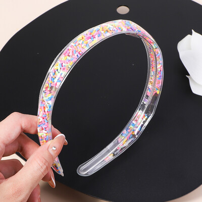 Banda de păr transparentă cu nisip mișcător pentru copii, fete, cu sclipici, inimă, paiete, bentite pentru urechi, cercuri pentru păr, accesorii pentru păr