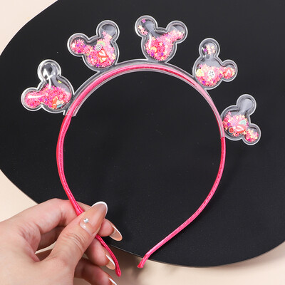 Banda de păr transparentă cu nisip mișcător pentru copii, fete, cu sclipici, inimă, paiete, bentite pentru urechi, cercuri pentru păr, accesorii pentru păr