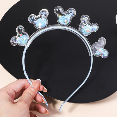 Banda de păr transparentă cu nisip mișcător pentru copii, fete, cu sclipici, inimă, paiete, bentite pentru urechi, cercuri pentru păr, accesorii pentru păr