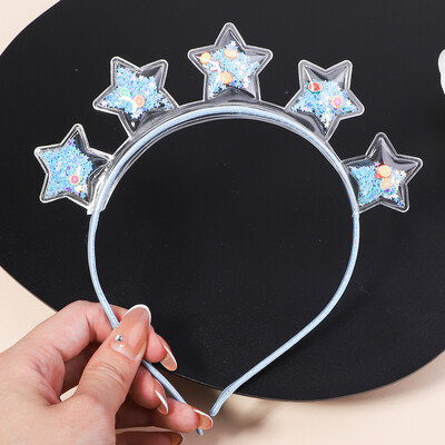 Banda de păr transparentă cu nisip mișcător pentru copii, fete, cu sclipici, inimă, paiete, bentite pentru urechi, cercuri pentru păr, accesorii pentru păr