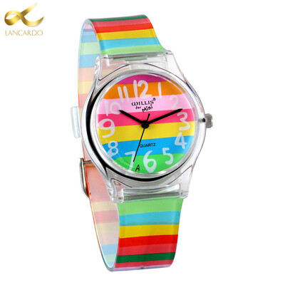 LANCARDO Ceas Curcubeu cu Quartz Femei Doamne Brand de Crăciun Ceas de mâna din silicon pentru fete Ceas Montre Femme Relogio Feminino