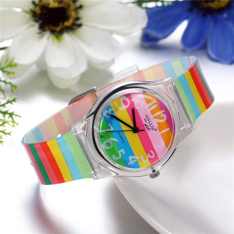 Dámske hodinky LANCARDO Rainbow Quartz, luxusné dievčenské silikónové náramkové hodinky, hodiny Montre Femme Relogio Feminino