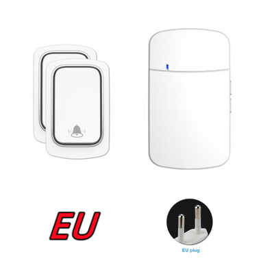 Elem nélkül US EU UK Plug IP44 vízálló nagy hangerős elektronikus AC ajtócsengő 150m távolsági, önellátású vezeték nélküli ajtócsengő