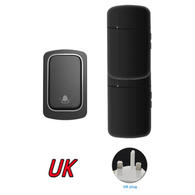 Elem nélkül US EU UK Plug IP44 vízálló nagy hangerős elektronikus AC ajtócsengő 150m távolsági, önellátású vezeték nélküli ajtócsengő