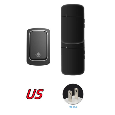 Elem nélkül US EU UK Plug IP44 vízálló nagy hangerős elektronikus AC ajtócsengő 150m távolsági, önellátású vezeték nélküli ajtócsengő
