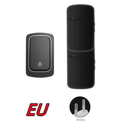 Elem nélkül US EU UK Plug IP44 vízálló nagy hangerős elektronikus AC ajtócsengő 150m távolsági, önellátású vezeték nélküli ajtócsengő