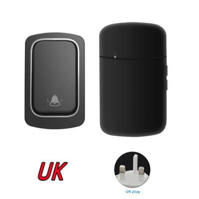 Elem nélkül US EU UK Plug IP44 vízálló nagy hangerős elektronikus AC ajtócsengő 150m távolsági, önellátású vezeték nélküli ajtócsengő