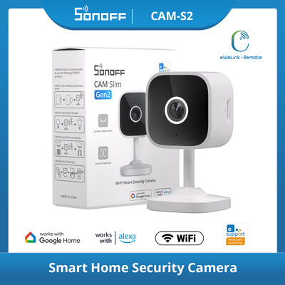 SONOFF CAM Slim Gen2 Smart Home Security Camera 1080P Human&Motion Detection Нощно виждане Двупосочно аудио работи с Google Alexa