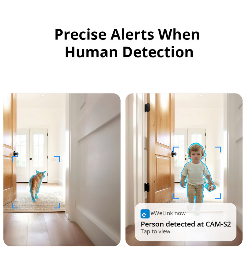 SONOFF CAM Slim Gen2 Cameră inteligentă de securitate pentru casă 1080P Detecție umană și mișcare Viziune nocturnă Audio bidirecțional Funcționează cu Google Alexa