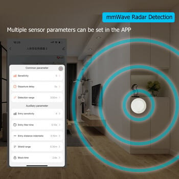 ZigBee/Wifi 5.8/24G MmWave Ραντάρ Αισθητήρας Κίνησης Διακόπτης Φωτός Ανίχνευση Φωτεινότητας 110/220V Tuya Smart Life Home