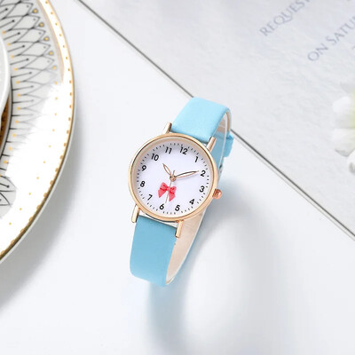 Naujas Bow Lovely animacinių filmų silikoninis apyrankė vaikiškas laikrodžių akademijos stilius mielas ir minimalistinis studentiškų mergaičių laikrodžių didmeninė prekyba