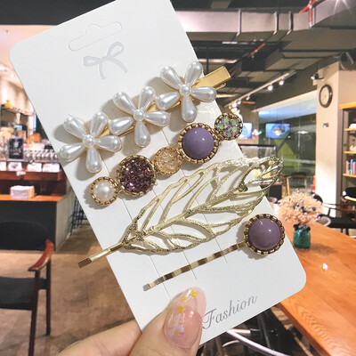 1 szett Akril hajkapcsok nőknek Divat Hajfogantyúk Geometrikus Gyöngytartók Hajtűk Fejfedők Lány Hajkiegészítők Ékszerek