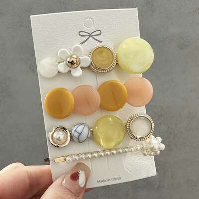 1 szett Akril hajkapcsok nőknek Divat Hajfogantyúk Geometrikus Gyöngytartók Hajtűk Fejfedők Lány Hajkiegészítők Ékszerek