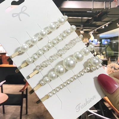 1 szett Akril hajkapcsok nőknek Divat Hajfogantyúk Geometrikus Gyöngytartók Hajtűk Fejfedők Lány Hajkiegészítők Ékszerek