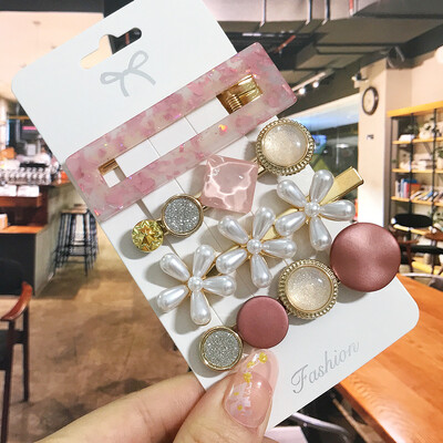 1 szett Akril hajkapcsok nőknek Divat Hajfogantyúk Geometrikus Gyöngytartók Hajtűk Fejfedők Lány Hajkiegészítők Ékszerek