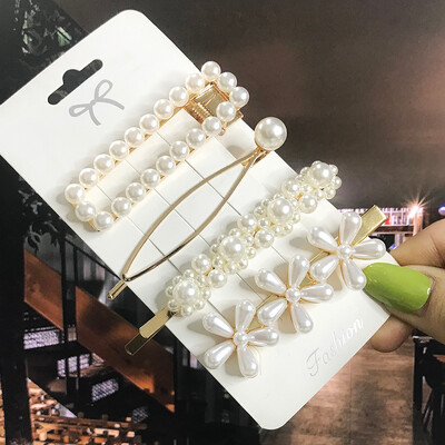 1 szett Akril hajkapcsok nőknek Divat Hajfogantyúk Geometrikus Gyöngytartók Hajtűk Fejfedők Lány Hajkiegészítők Ékszerek