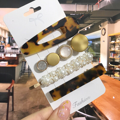 1 szett Akril hajkapcsok nőknek Divat Hajfogantyúk Geometrikus Gyöngytartók Hajtűk Fejfedők Lány Hajkiegészítők Ékszerek