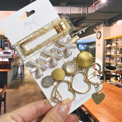 1 szett Akril hajkapcsok nőknek Divat Hajfogantyúk Geometrikus Gyöngytartók Hajtűk Fejfedők Lány Hajkiegészítők Ékszerek