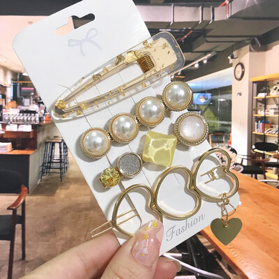 1 szett Akril hajkapcsok nőknek Divat Hajfogantyúk Geometrikus Gyöngytartók Hajtűk Fejfedők Lány Hajkiegészítők Ékszerek