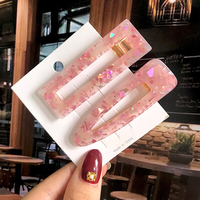 1 szett Akril hajkapcsok nőknek Divat Hajfogantyúk Geometrikus Gyöngytartók Hajtűk Fejfedők Lány Hajkiegészítők Ékszerek