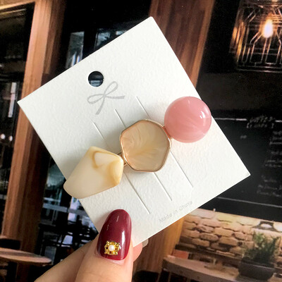 1 szett Akril hajkapcsok nőknek Divat Hajfogantyúk Geometrikus Gyöngytartók Hajtűk Fejfedők Lány Hajkiegészítők Ékszerek