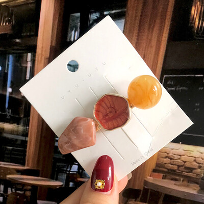 1 szett Akril hajkapcsok nőknek Divat Hajfogantyúk Geometrikus Gyöngytartók Hajtűk Fejfedők Lány Hajkiegészítők Ékszerek