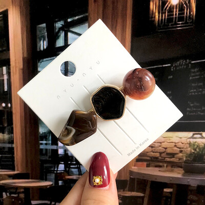 1 szett Akril hajkapcsok nőknek Divat Hajfogantyúk Geometrikus Gyöngytartók Hajtűk Fejfedők Lány Hajkiegészítők Ékszerek