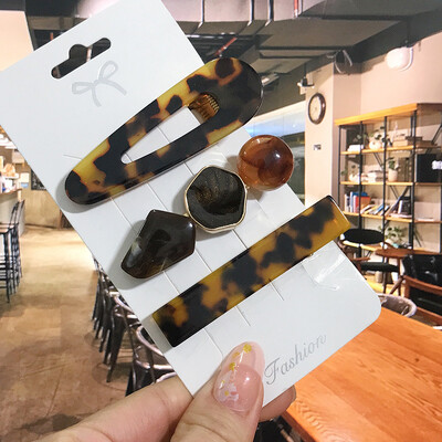 1 szett Akril hajkapcsok nőknek Divat Hajfogantyúk Geometrikus Gyöngytartók Hajtűk Fejfedők Lány Hajkiegészítők Ékszerek