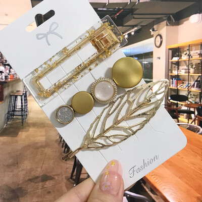 1 szett Akril hajkapcsok nőknek Divat Hajfogantyúk Geometrikus Gyöngytartók Hajtűk Fejfedők Lány Hajkiegészítők Ékszerek