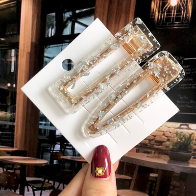 1 szett Akril hajkapcsok nőknek Divat Hajfogantyúk Geometrikus Gyöngytartók Hajtűk Fejfedők Lány Hajkiegészítők Ékszerek