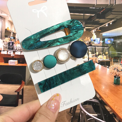 1 szett Akril hajkapcsok nőknek Divat Hajfogantyúk Geometrikus Gyöngytartók Hajtűk Fejfedők Lány Hajkiegészítők Ékszerek