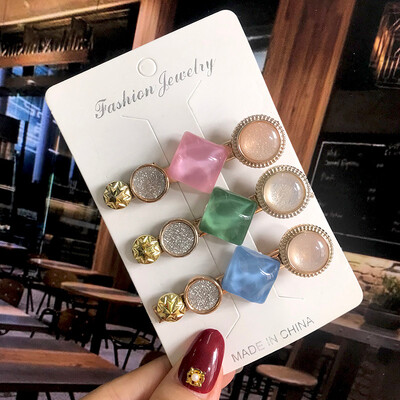 1 szett Akril hajkapcsok nőknek Divat Hajfogantyúk Geometrikus Gyöngytartók Hajtűk Fejfedők Lány Hajkiegészítők Ékszerek