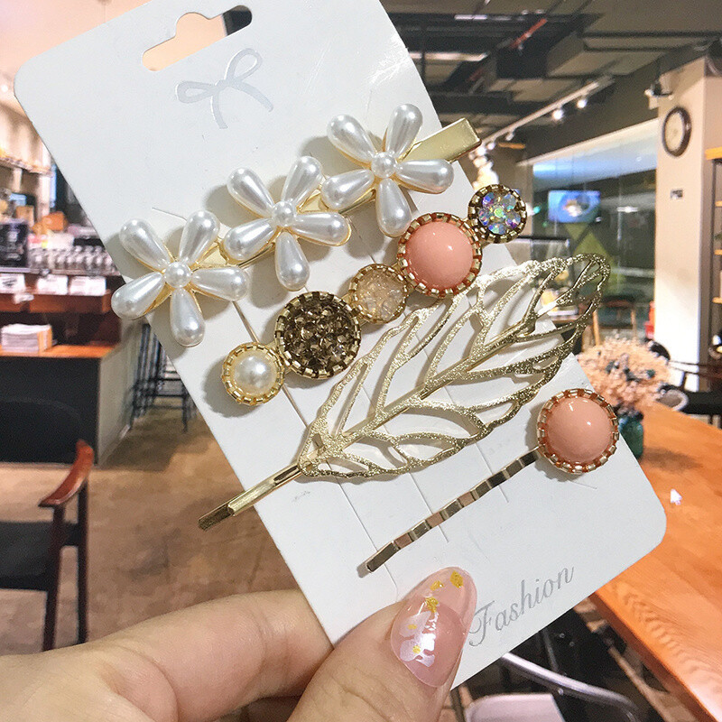 1 szett Akril hajkapcsok nőknek Divat Hajfogantyúk Geometrikus Gyöngytartók Hajtűk Fejfedők Lány Hajkiegészítők Ékszerek