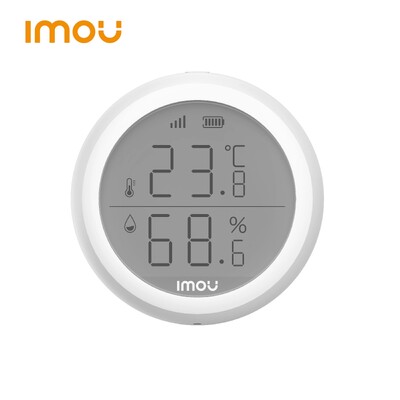 IMOU WiFi Senzor inteligent de temperatură și umiditate Ecran LCD Istoricul Înregistrează securitatea casei inteligente Lucrați cu aplicația Imou Life Fără baterie