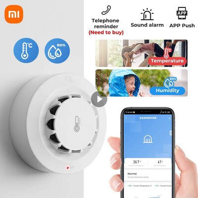 Xiaomi WiFi Senzor detector de fum 80DB Alarmă Incendiu Detector inteligent de fum Wifi Protecție împotriva incendiilor Accesorii pentru alarmă de securitate